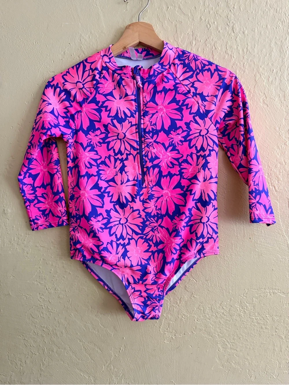 Limited Too Pink & Purple Floral Long-Sleeve Rashguard